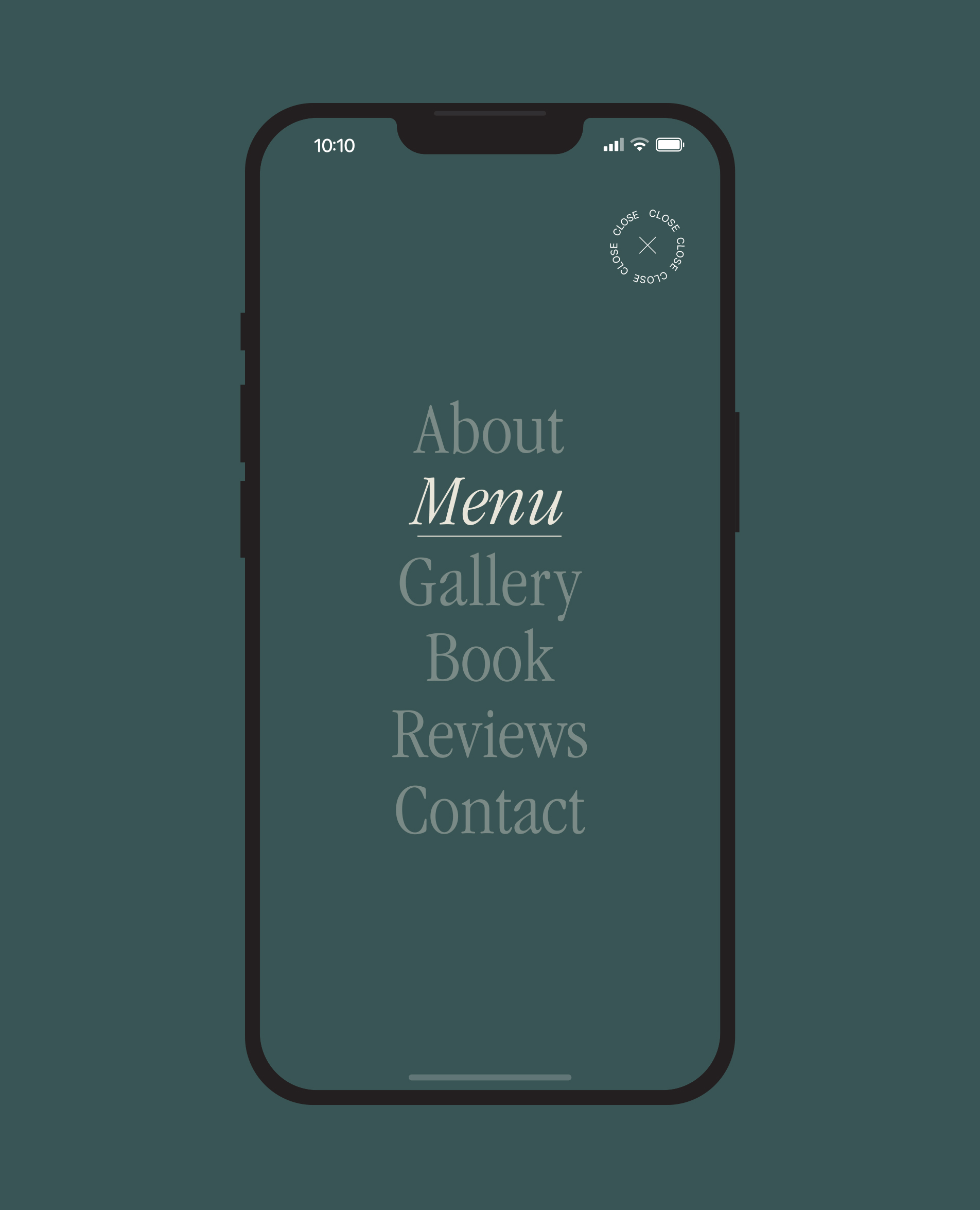 Preview of website on mobile
